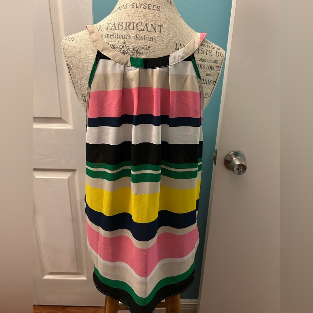 Violet & Claire Multicolor Striped Halter Blouse